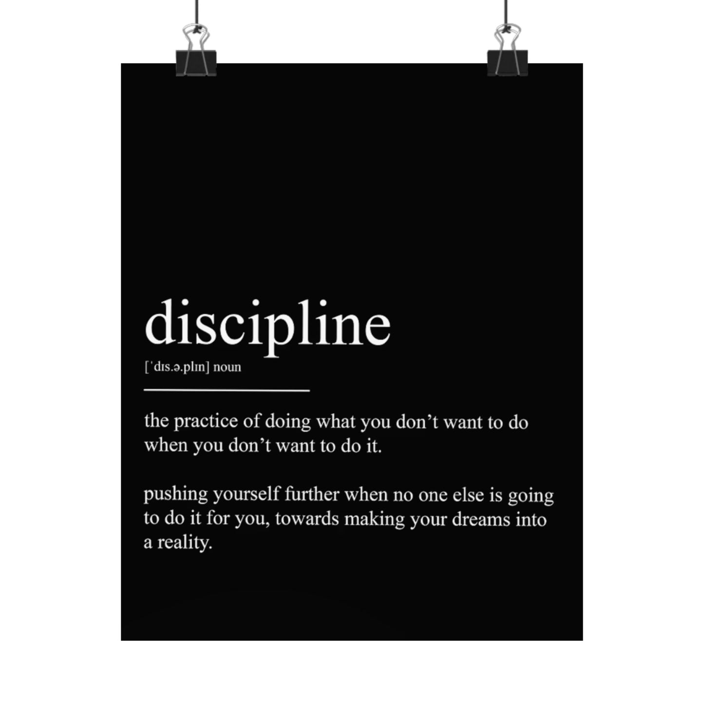 Motivational Poster – Discipline “Definition”