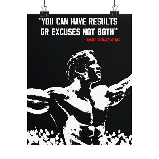 Motivational Poster – Arnold “You Can Have Results or Excuses, Not Both”